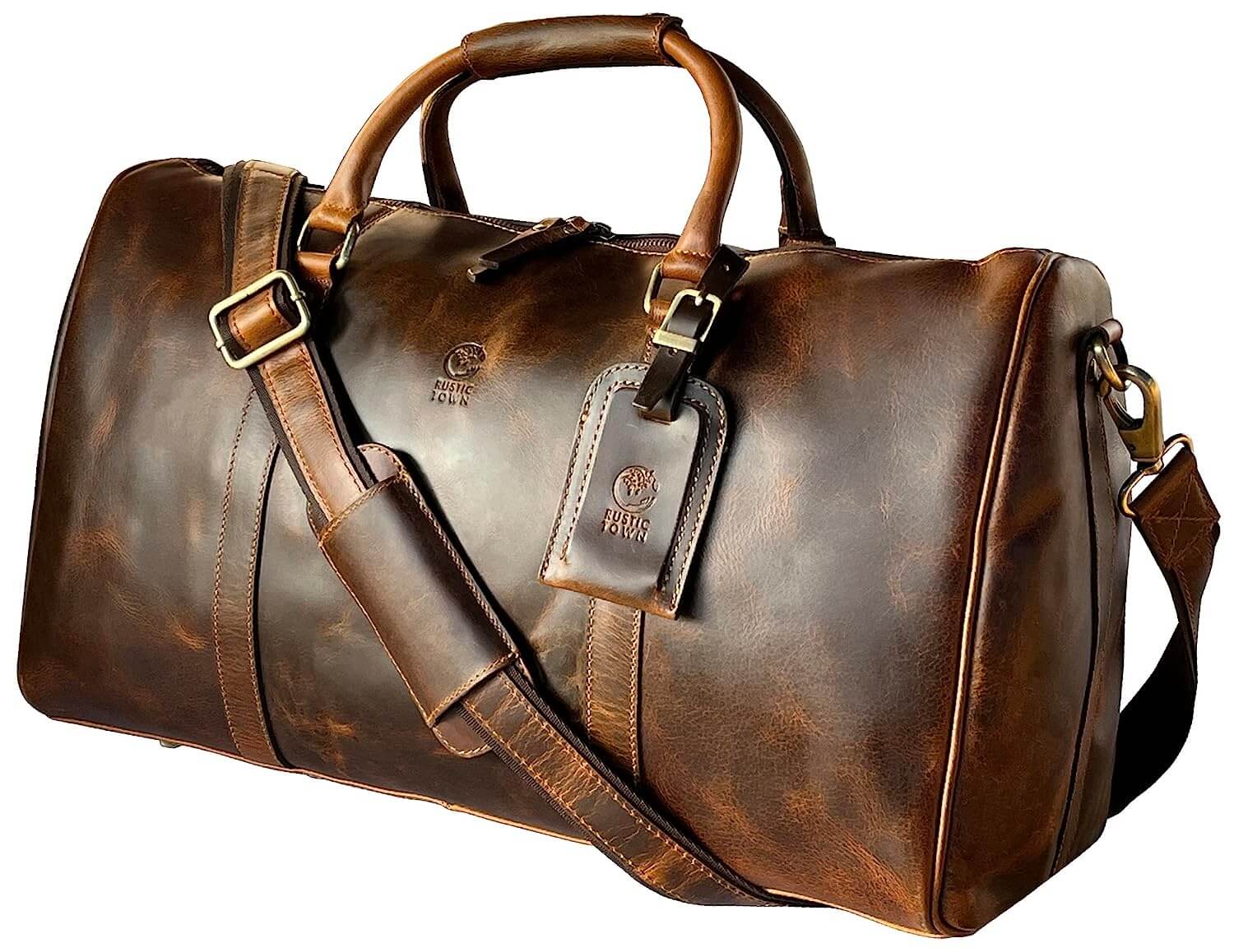 Image of Rustic Town Leather Travel Duffle Bag - The Classic Leather Duffel