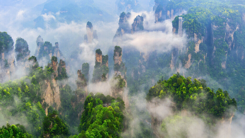 Vast Landscape of Zhangjiajie National Forest Park, Hunan