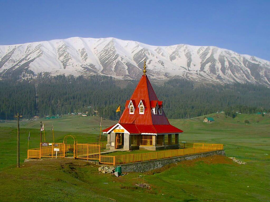 beautiful temple in the gulmarg valley